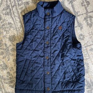 Janie and Jack Navy Quilted Vest with Snap Buttons